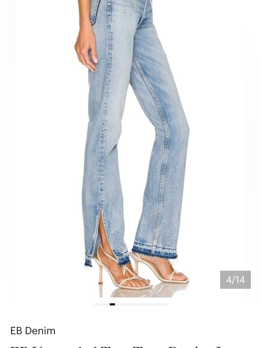 EB Denim Light Wash Flare Jeans with Side Slits